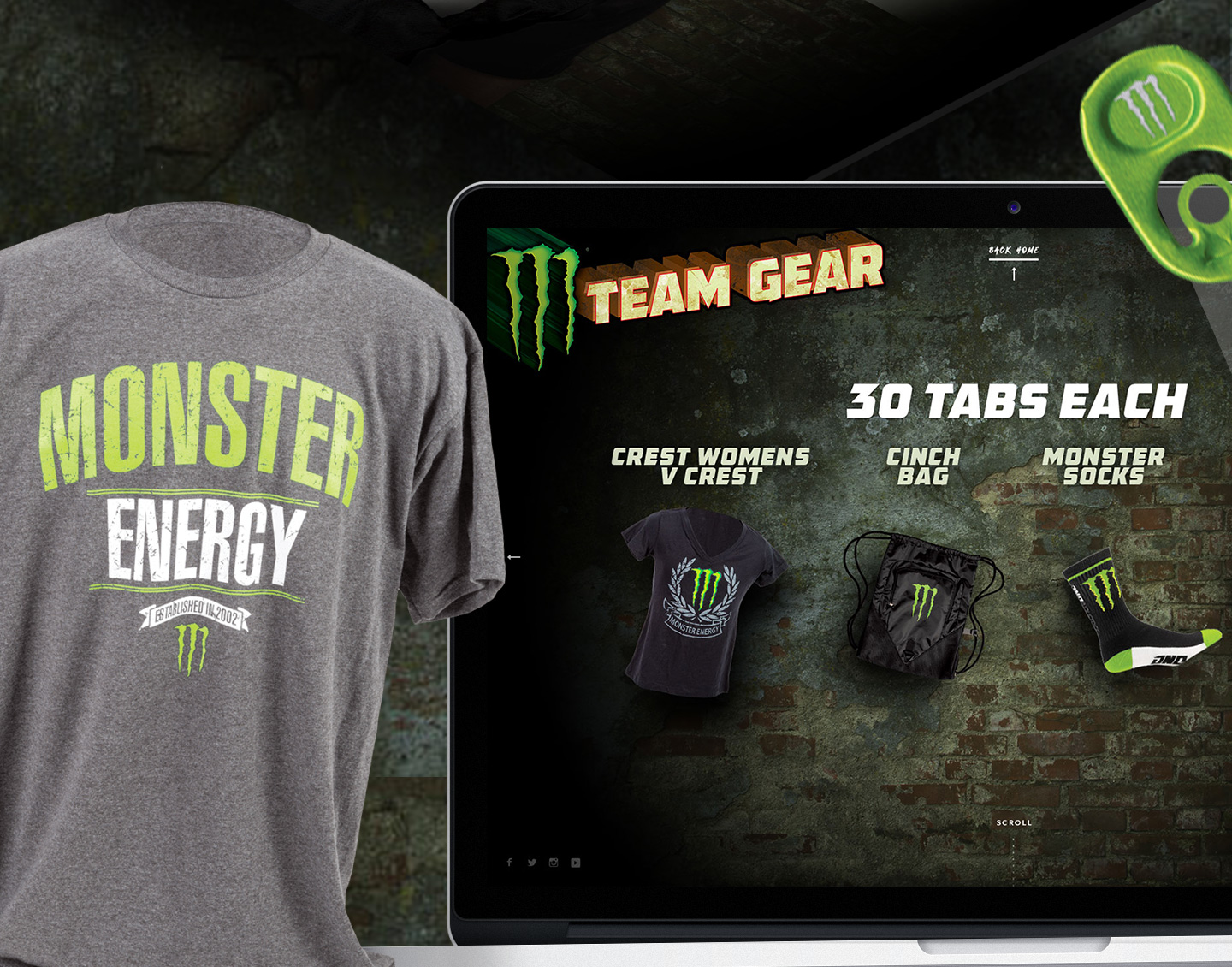 Free Monster Gear / monster energy can tabs for free